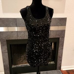 🩷 Black Sequin Glitter Stretch Tank Top